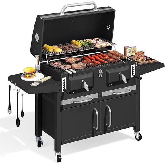 MELLCOM 36-In Large Charcoal Grill with Storage