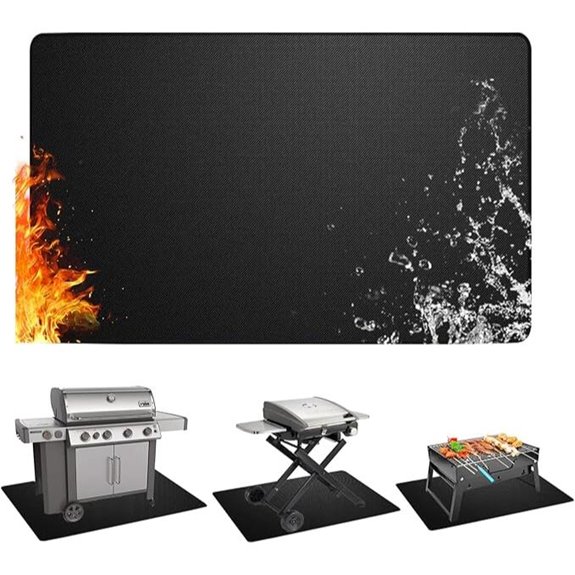Fireproof Grill Mat 40x40 Inches for Outdoor & Indoor
