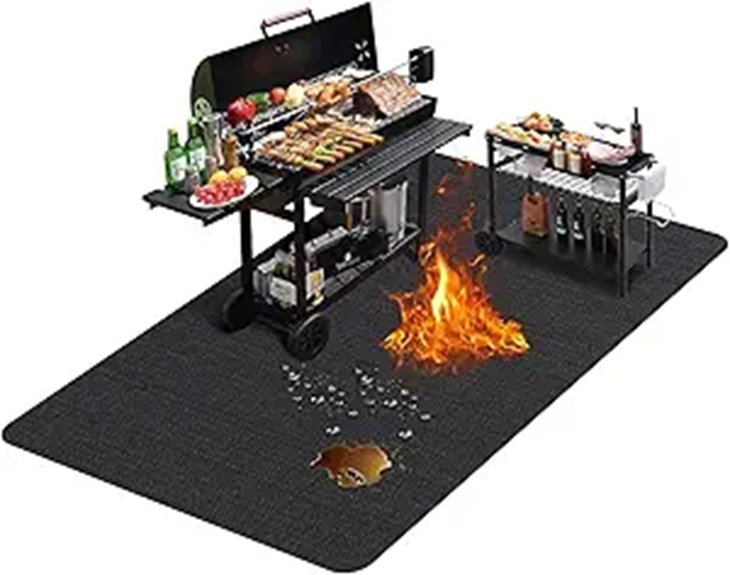 Large 76x52 Inch Under Grill Mat for Outdoor Use