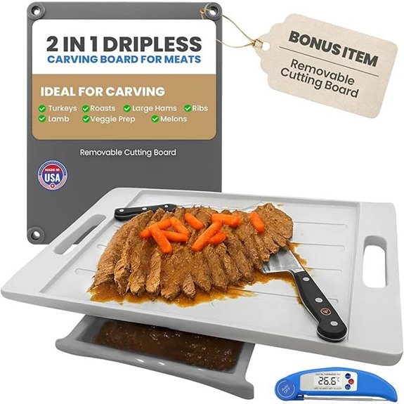 XL Deluxe Meal Prep Cutting Board with Thermometer