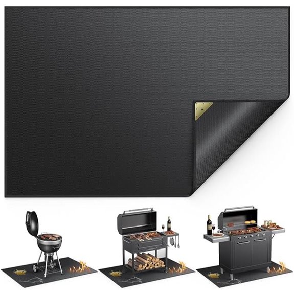 Non-Curl 60x40 Inch Grill Mat for BBQ and Fire Pit