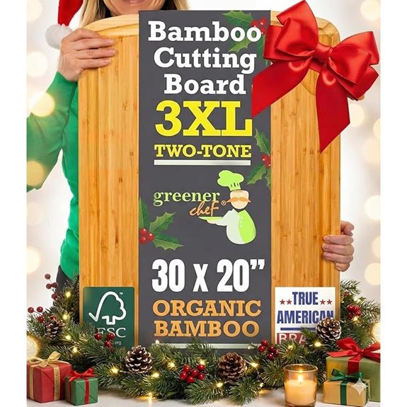 Greener Chef 30x20 Organic Large Wooden Cutting Board