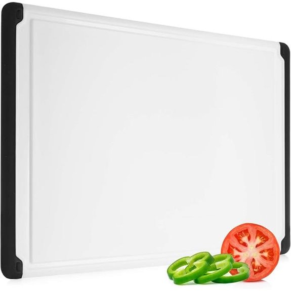 Large 18x12 Inch Plastic Cutting Board with Juice Groove