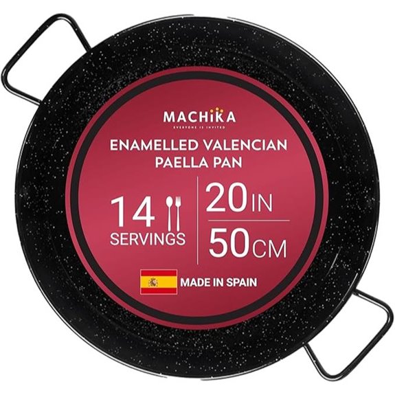 Machika Enamel Paella Pan 20-inch Rust-Proof Serves 14