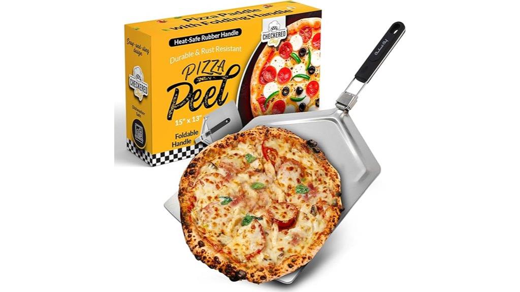 large stainless steel pizza peel