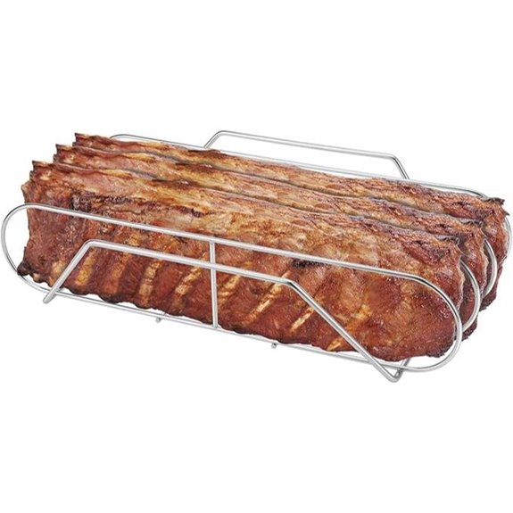 Extra Long Stainless Steel Rib Rack for Smoking