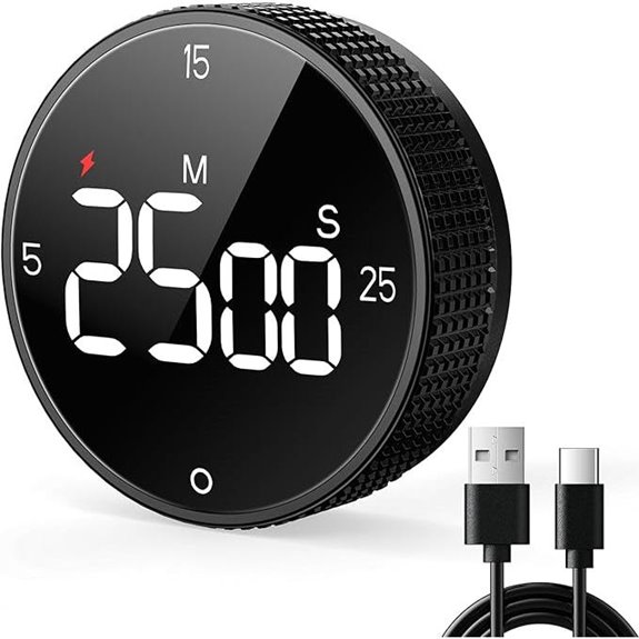 Magnetic Digital Kitchen Timer with Loud Alarm