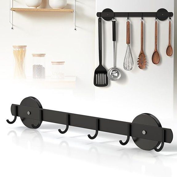 Magnetic Utensil Holder with Hooks for Kitchen