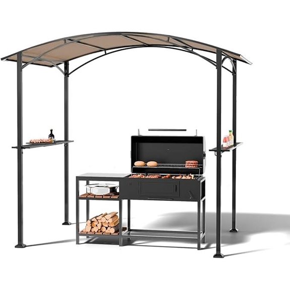 8x5 Metal Grill Gazebo with Canopy and Storage
