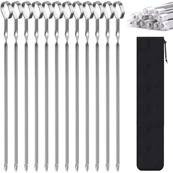 12-Pack Metal Kabob Skewers for Grilling