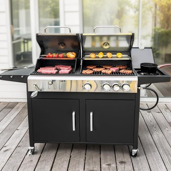 MFSTUDIO 3-in-1 Gas & Charcoal Grill Combo