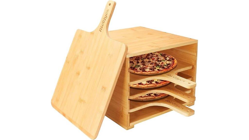 multilayer bamboo pizza rack