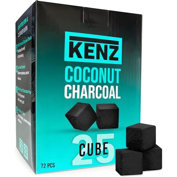 KENZ Charcoal Cubes 25mm Natural Coconut Briquettes