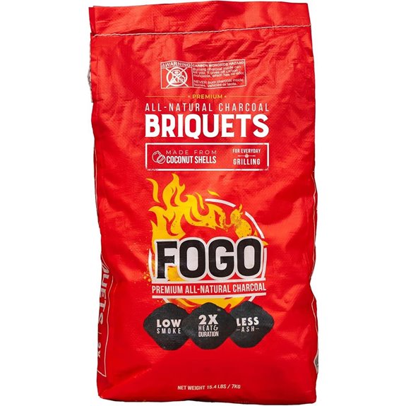 FOGO Coco Briquets Natural Charcoal for BBQ 15 lb