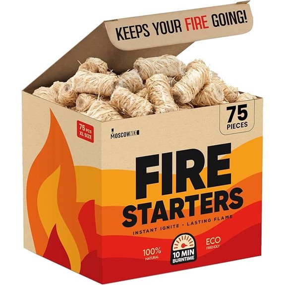 Moscow-Mix Fire Starter Pack (75 pcs) Natural Waterproof