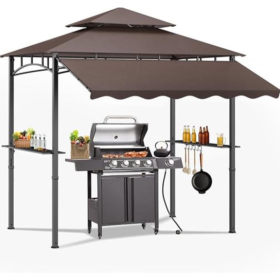 8'x8' Heavy Duty Grill Canopy with Shelves and Stakes