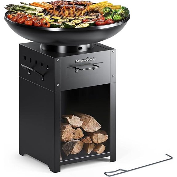 Master Cook Round Charcoal Grill & Fire Pit