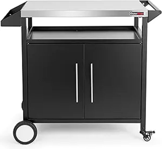 Outdoor Grill Table with Storage and Prep Surface