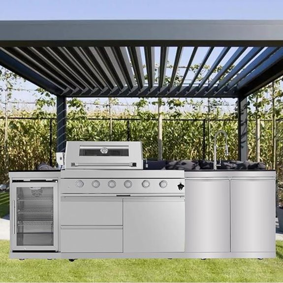 104in Modular Outdoor Kitchen with Grill and Refrigerator