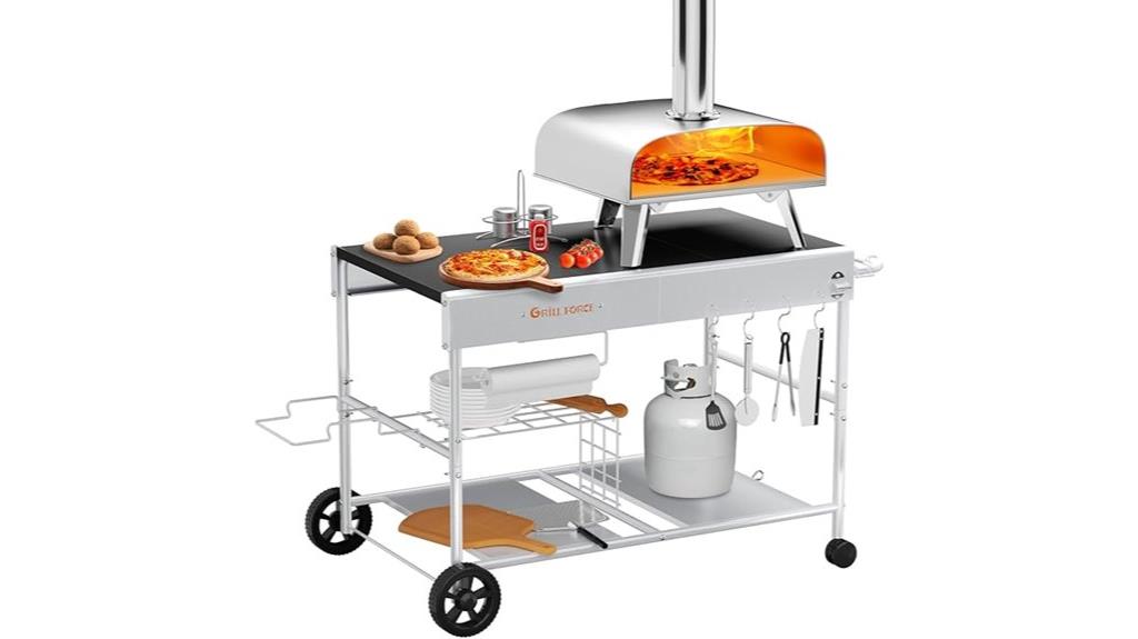 outdoor pizza oven table