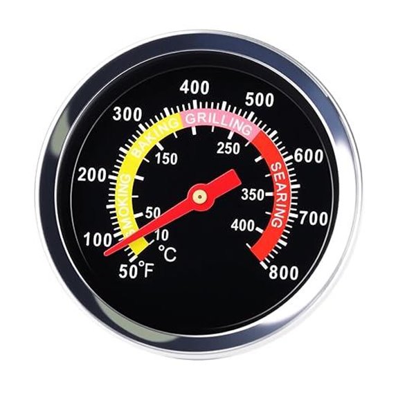 BBQ Thermometer with Oversized Dial and Mounting Hardware