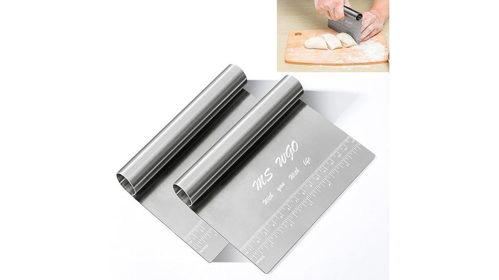pastry scraper with measurements