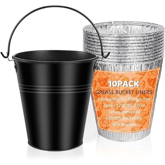 Drip Grease Bucket & Liners Set for Pellet Grills