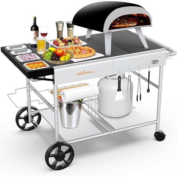 Pizza Oven & Grill Cart with Topping Station