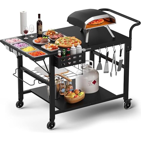 Leteuke Pizza Oven Table for Blackstone & More