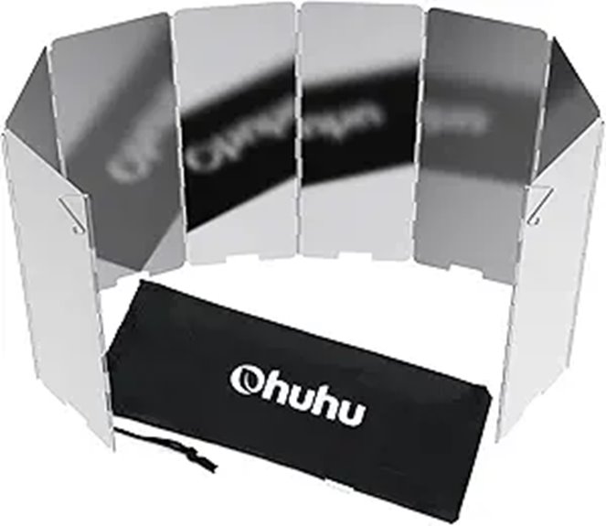 Ohuhu Aluminum Camping Stove Windscreen with Carry Bag