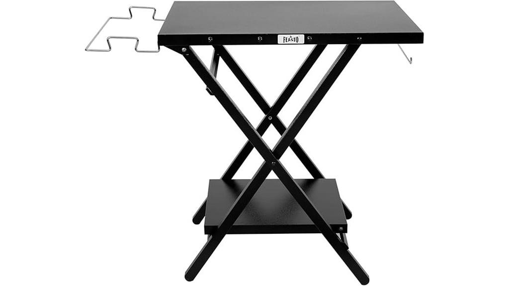 portable black folding grill