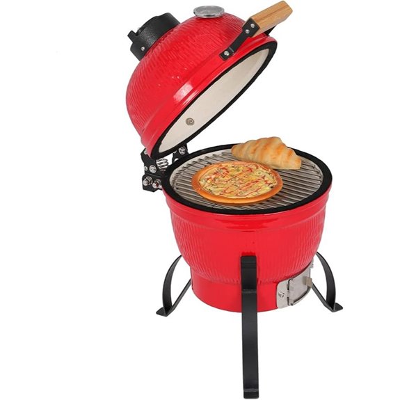 Ceramic Charcoal Kamado Grill - Portable Tabletop Smoker