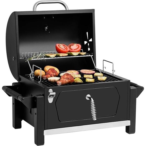 Royal Gourmet Portable Charcoal Grill with Warming Rack