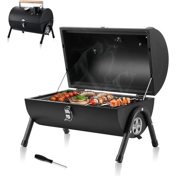 HaSteeL Portable Folding Charcoal Grill with Thermometer