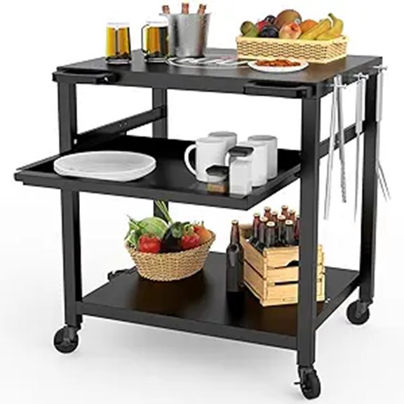 NUUK Outdoor Grill Prep Table with Wheels