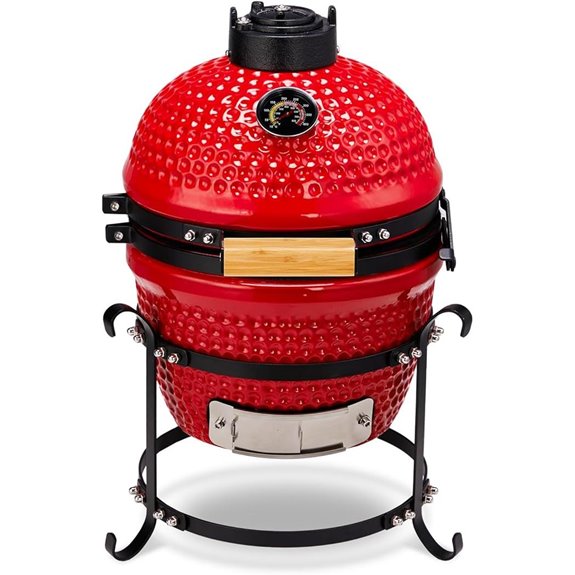 Outvita 13 Portable Kamado Charcoal Grill with Thermometer