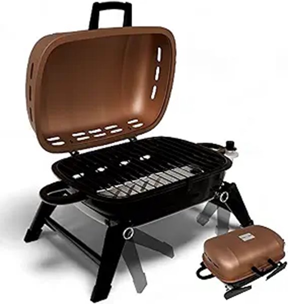 GasOne Portable Propane Grill with Heat Handles