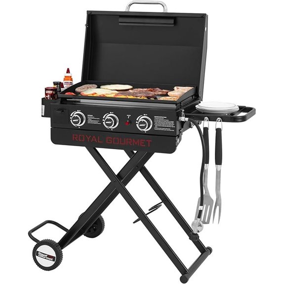Royal Gourmet 3-Burner Portable Propane Gas Griddle