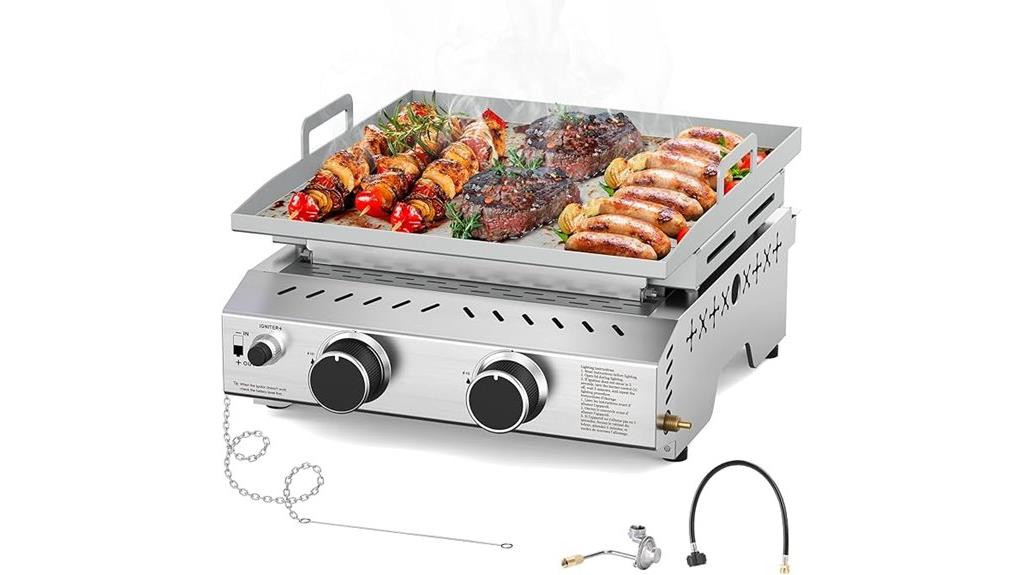 portable two burner flat top