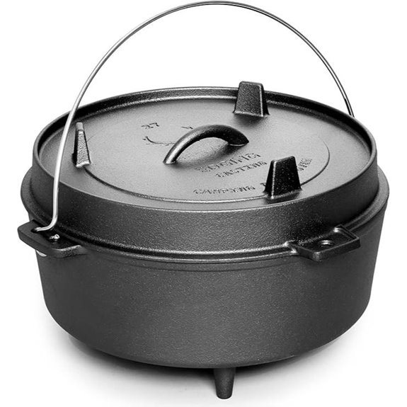 Pre-Seasoned Cast Iron Dutch Oven for Camping