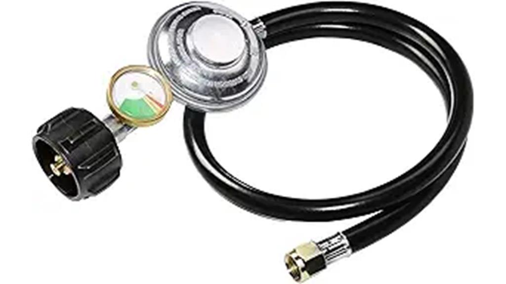 propane hose with gauge