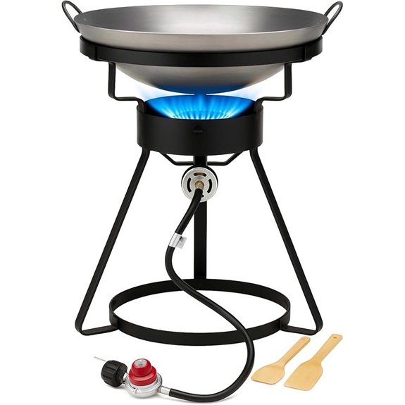 Outdoor Cooker Stove with Steel Wok-Propane Burner Grill-55,000 BTU