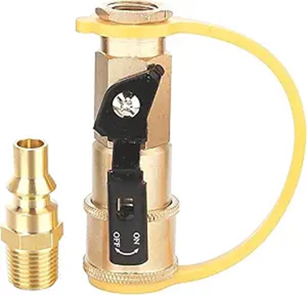 RV Propane Quick Connect Adapter with Shutoff Valve