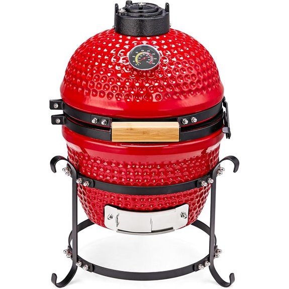 ROVSUN 13in Red Ceramic Charcoal Grill with Liner