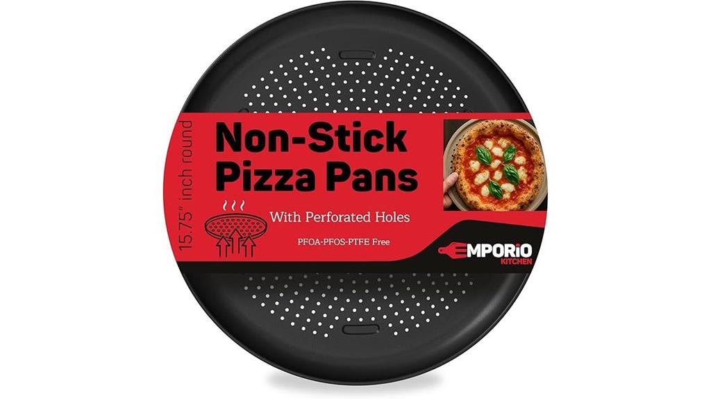 round perforated steel pizza pan