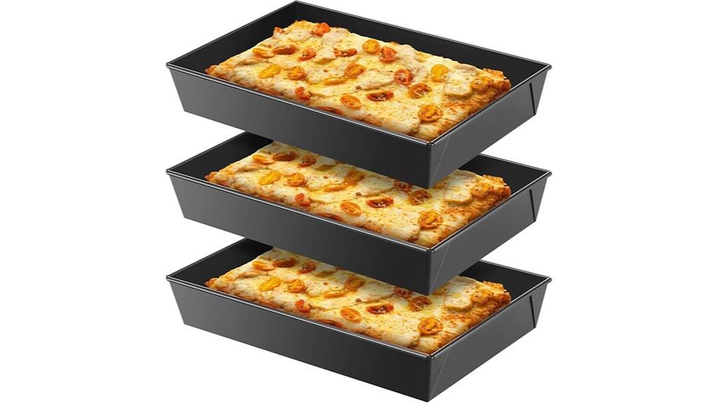 set of three pizza pans