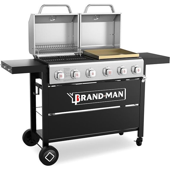 Brand-Man 6-Burner Grill & Griddle Combo