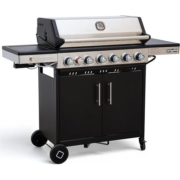 Brand-Man 6-Burner Propane Grill & Griddle Combo