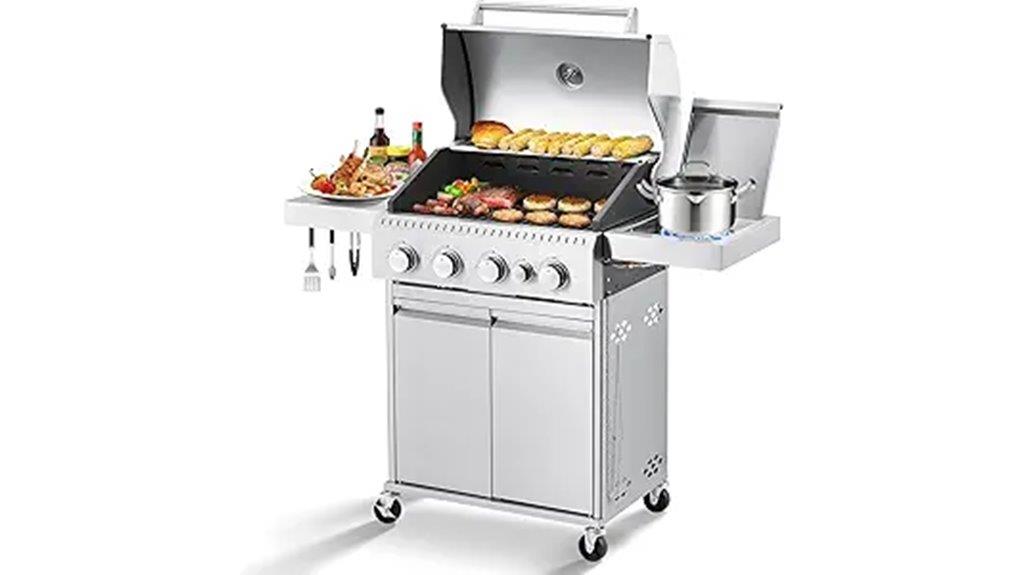 stainless steel 4 burner grill