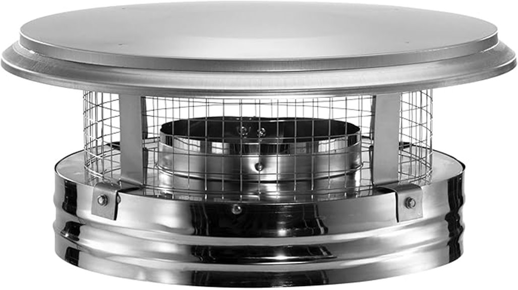 stainless steel 8 inch cap